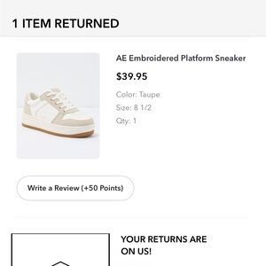 American Eagle Outfitters White and Tan Sneakers